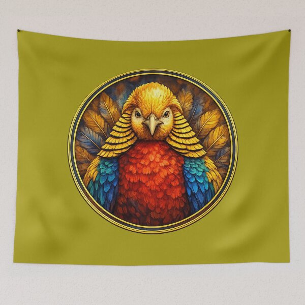 Item preview, Golden Pheasant Splendor – Royal Feather Circle Design designed and sold by TheJoyfulPen.