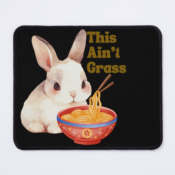 Item preview, This Ain’t Grass – Bunny with Chopsticks & Spaghetti designed and sold by UUniqueIImprint.