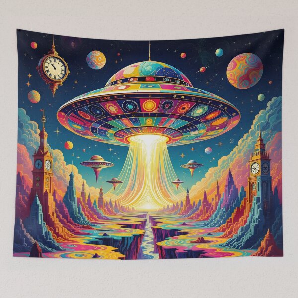 Item preview, Psychedelic Alien Spacecraft Lifting Off designed and sold by DMT-FM.