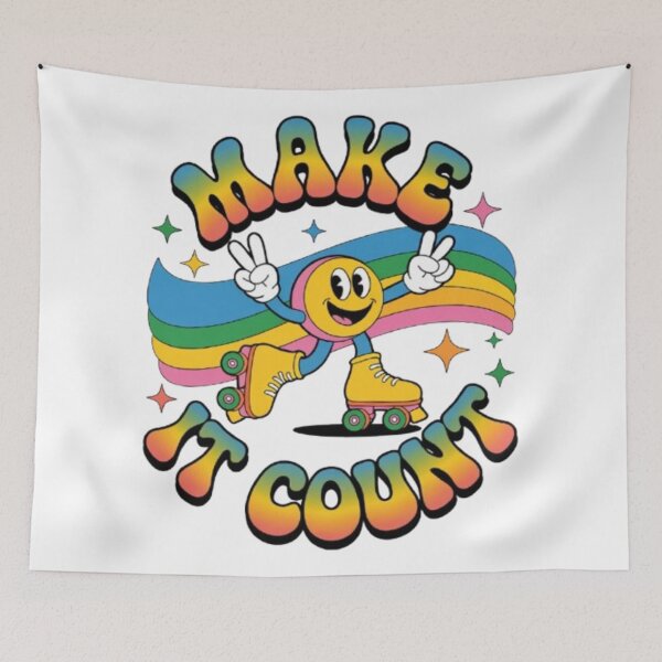 Item preview, Make It Count – Retro Roller Skate Rainbow Graphic designed and sold by NewUSShop.