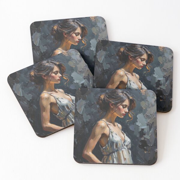 Item preview, Graceful Side Profile - Textured Fine Art Study designed and sold by The Design Asset Station.
