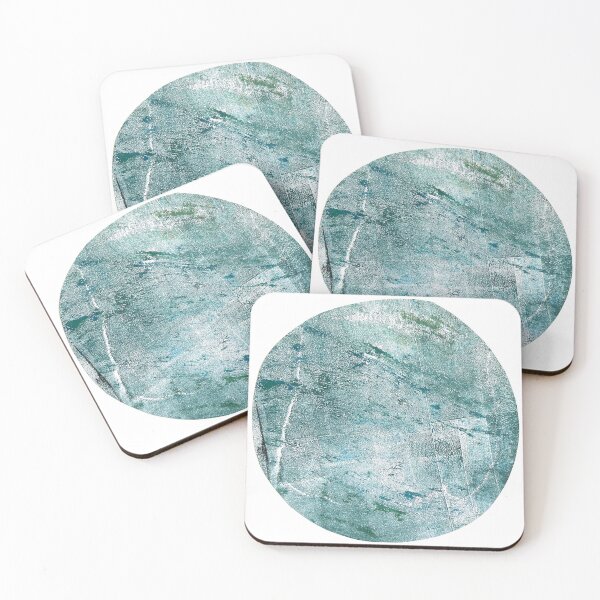 Item preview, Blue textured circle, gel plate print designed and sold by day-s.