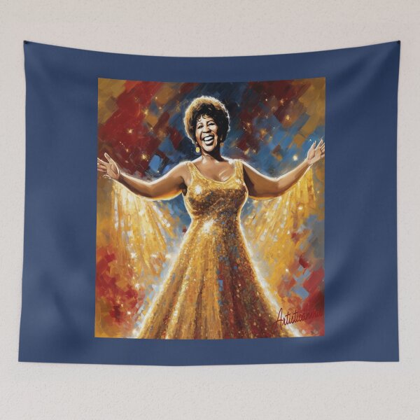 Item preview,  Aretha Franklin Golden Soul Stage Icon designed and sold by Artisticanvas.