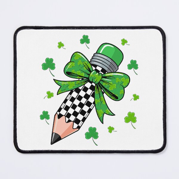 Item preview, Coquette Bow Shamrock Checkered Pencil St Patrick’s Day Teacher designed and sold by jackelmbradyt.