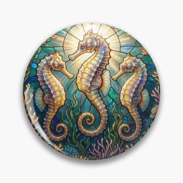 Item preview, Stained Glass Seahorses designed and sold by Tridentulus.