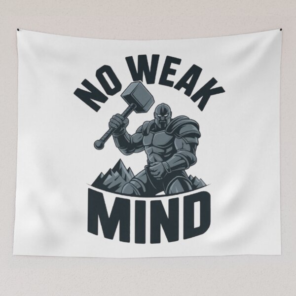 Item preview, No Weak Mind – Warrior Strength Motivational Graphic designed and sold by NewUSShop.