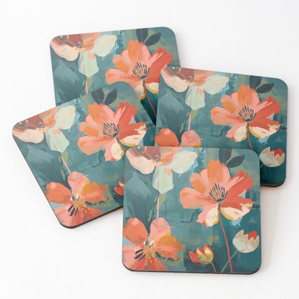 Item preview, Modern Teal and Orange Poppy Floral Inspiration designed and sold by ShopCWA.