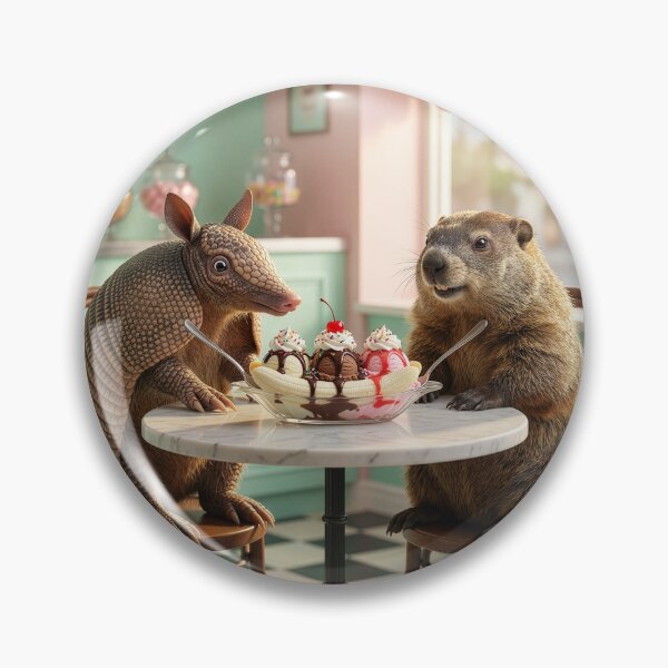 Item preview, Armadillo and Groundhog Share a Banana Split designed and sold by Tridentulus.