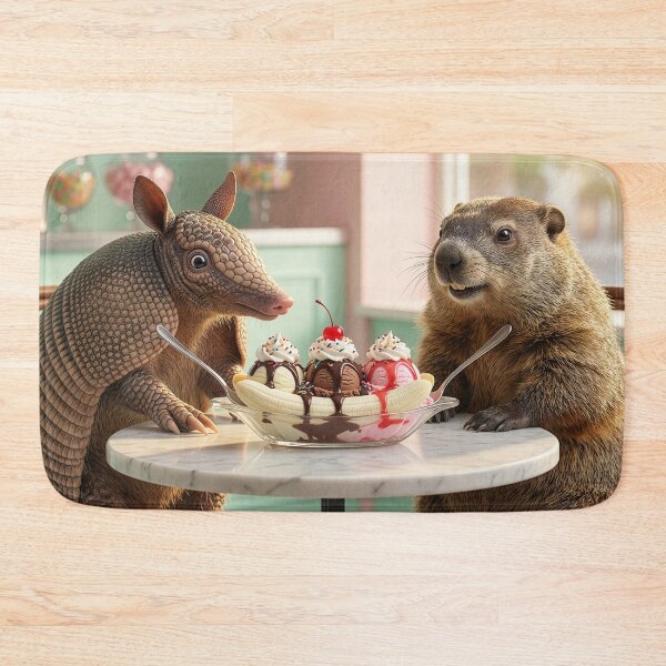 Item preview, Armadillo and Groundhog Share a Banana Split designed and sold by Tridentulus.