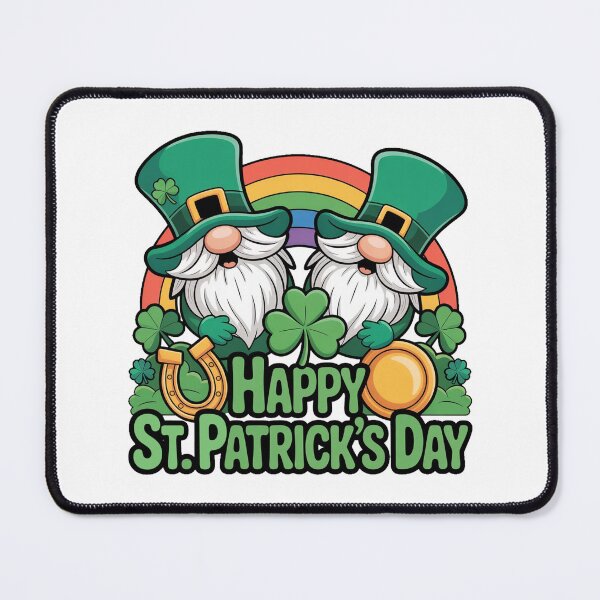 Item preview, Happy St. Patrick’s Day Lucky Green Gnomes rainbow designed and sold by QuiteOrbit.