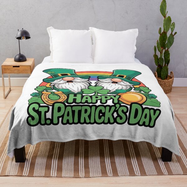 Item preview, Happy St. Patrick’s Day Lucky Green Gnomes rainbow designed and sold by QuiteOrbit.