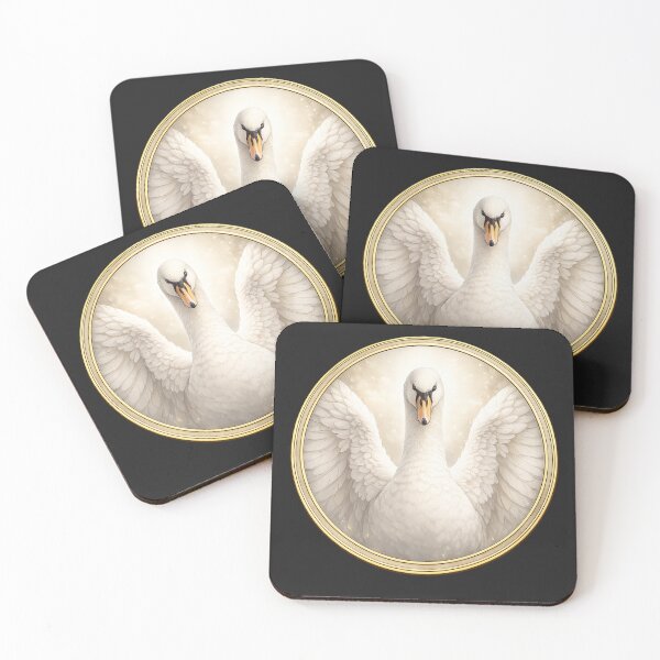 Item preview, White Swan Serenity – Graceful Circle Design designed and sold by TheJoyfulPen.