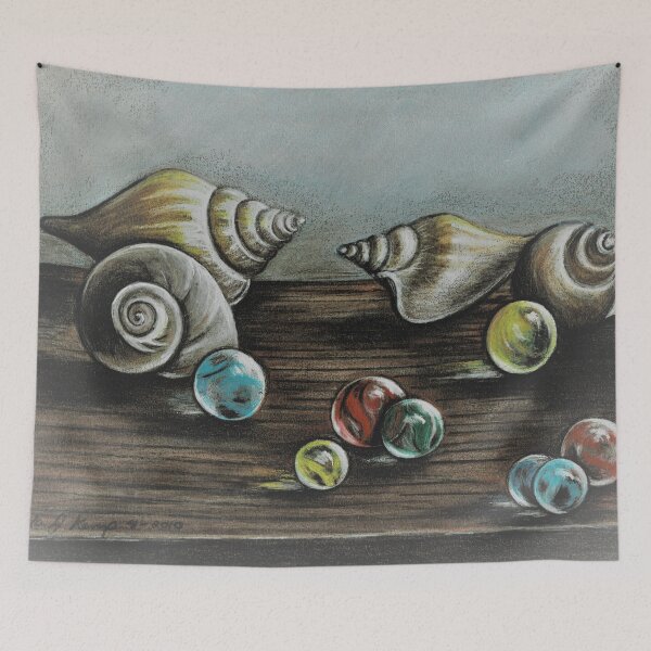 Item preview, Shells and Marbles still life designed and sold by Linda Nielsen.