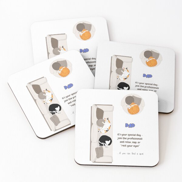 Item preview, Father's Day Funny Cats Naping designed and sold by MYCatStuff.