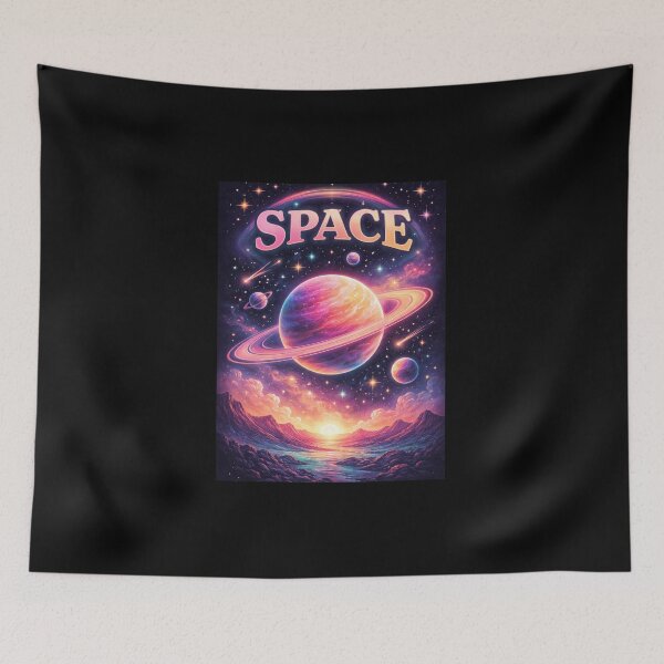 Item preview, Retro Neon Space Planet – Vaporwave Cosmic Galaxy Art designed and sold by AZPrintz.