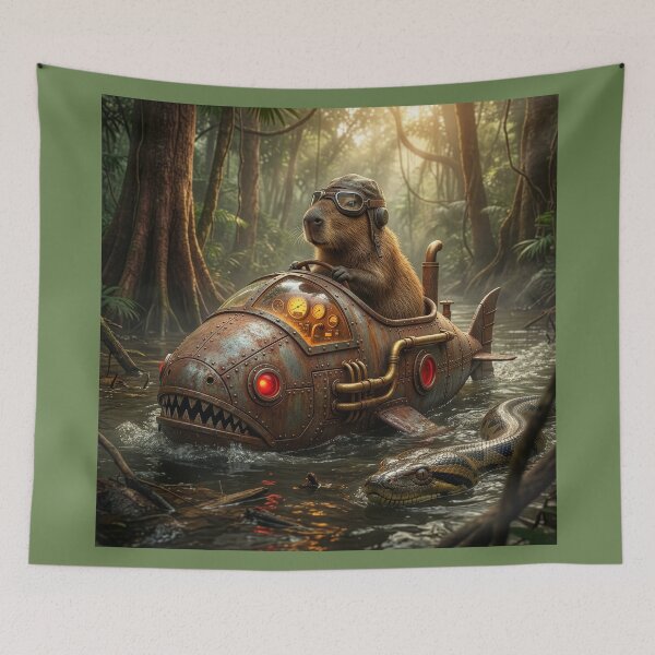 Item preview, Amazonian Capybara Drives His Piranha-Mobile  designed and sold by Tridentulus.
