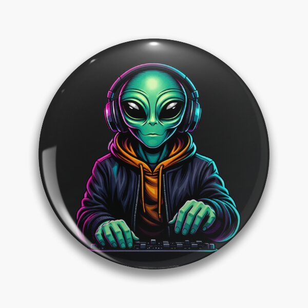 Item preview, Music Producer Alien – Neon Creative Focus Nightlife Aesthetic Art designed and sold by ColorSplash123.
