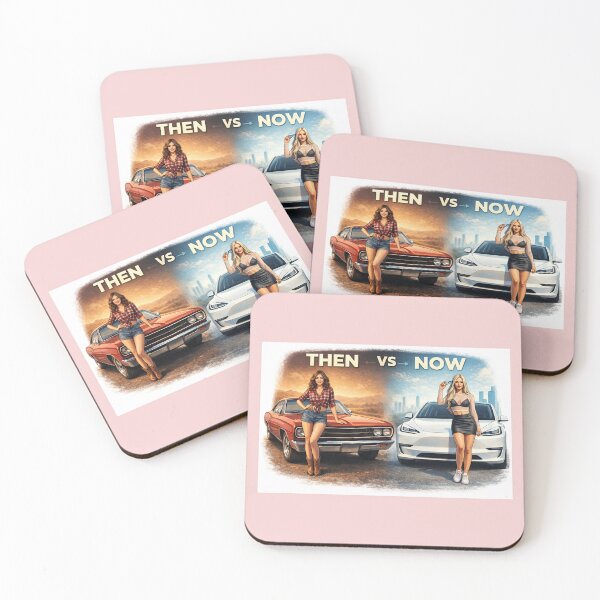 Item preview, THEN vs NOW Classic Cars Evolution designed and sold by Retro Arabica.