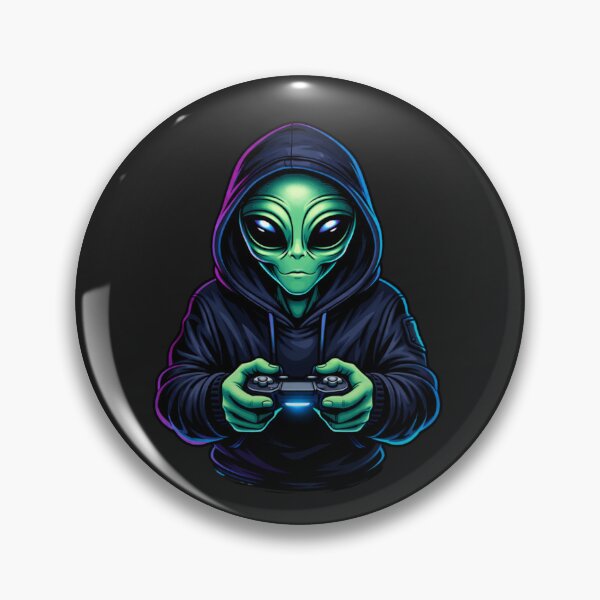 Item preview, Late Night Gamer Alien – Focused Intensity Gaming Aesthetic Art designed and sold by ColorSplash123.