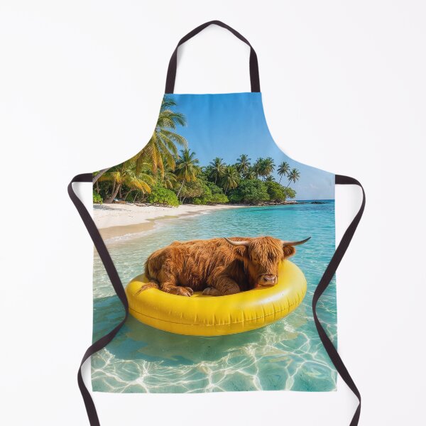 Item preview, Highland Cow Retires to Paradise designed and sold by Tridentulus.