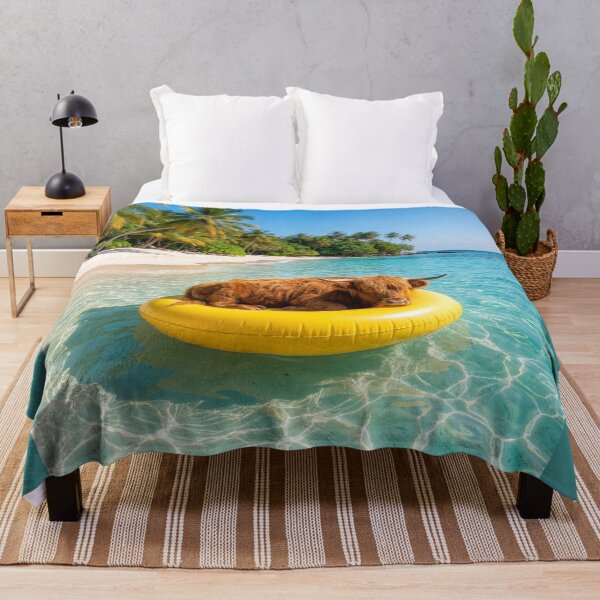 Item preview, Highland Cow Retires to Paradise designed and sold by Tridentulus.