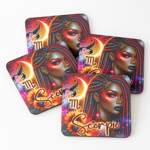 Item preview, Scorpio Ember – Neon Celestial Portrait designed and sold by ChloeDesigns401.
