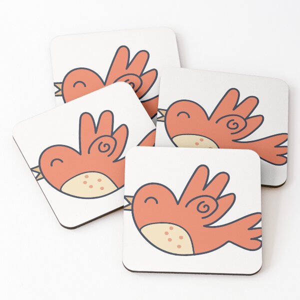Item preview, Happy Little Red Bird Flying Mid-Air Nature Lover designed and sold by risingrocket.
