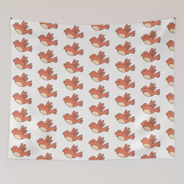 Item preview, Happy Little Red Bird Flying Mid-Air Nature Lover designed and sold by risingrocket.