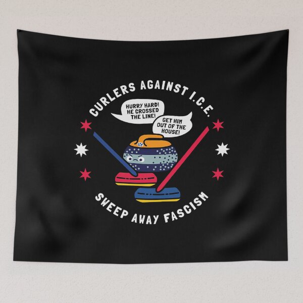 Item preview, Curlers Against Ice Sweep Away Fascism Hurry Hard He Crossed The Line Get Him Out Of The House  designed and sold by reseskee.