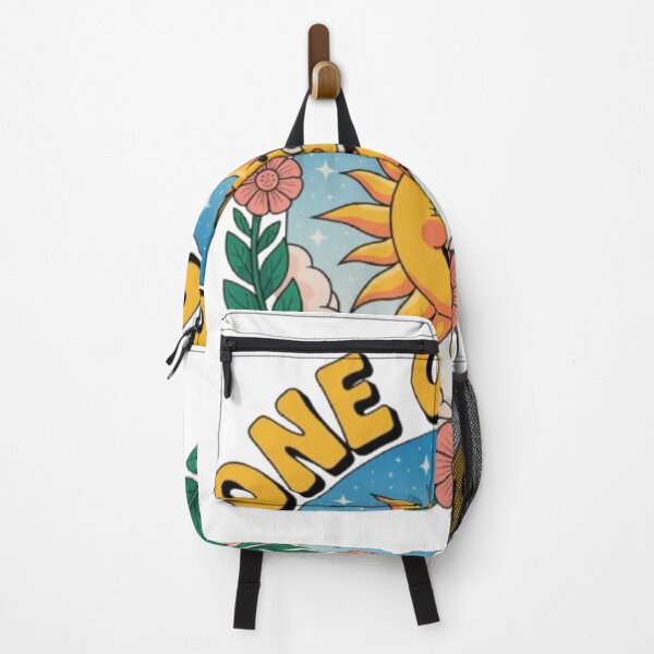 Item preview, One Of One – Retro Smiling Sun Floral Emblem designed and sold by NewUSShop.