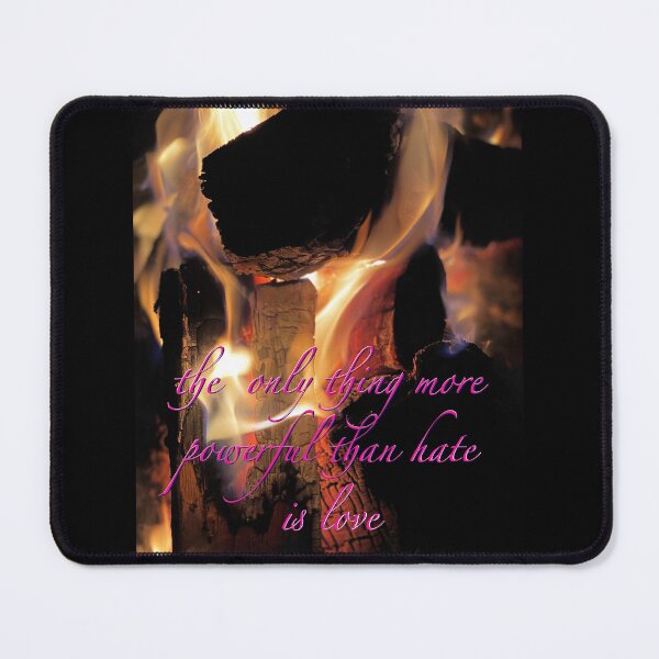 Item preview, The Only Thing More Powerful Than Hate Is Love – Fire Skull & Heart Illusion Quote designed and sold by aadventures.