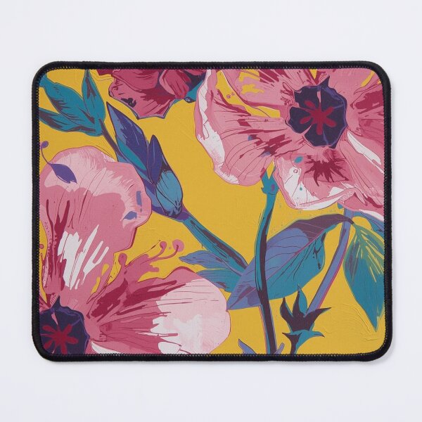 Item preview, Bright Pink Floral on Yellow for Bold Spaces designed and sold by ShopCWA.