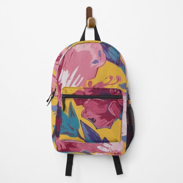 Item preview, Bright Pink Floral on Yellow for Bold Spaces designed and sold by ShopCWA.