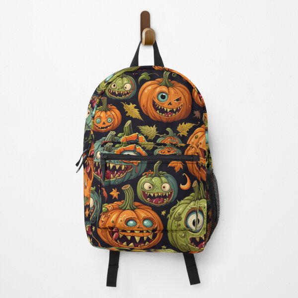 Item preview, Spooky Halloween Pumpkins Pattern – Creepy Cute Jack-o-Lanterns designed and sold by Fabricbella.