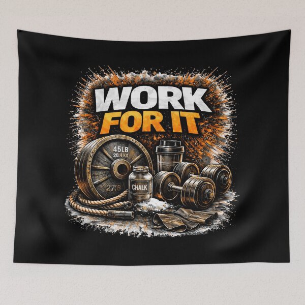 Item preview, Work For It Gym Motivation Discipline Training Design designed and sold by Wolf Garage.