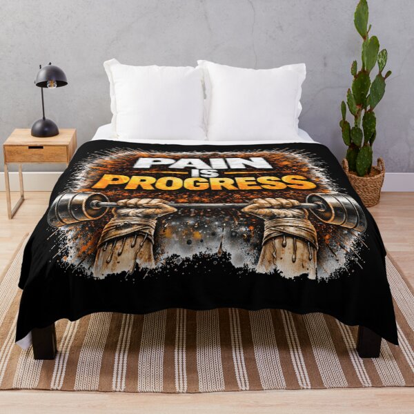 Item preview, Pain Is Progress Gym Motivation Discipline Training Design designed and sold by Wolf Garage.