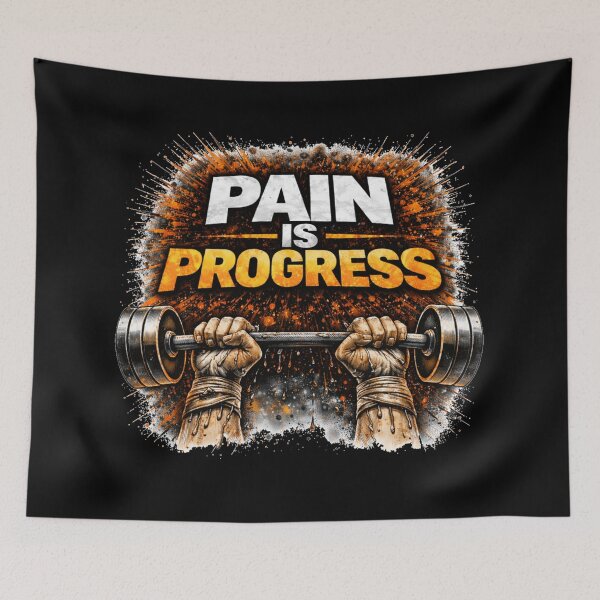 Item preview, Pain Is Progress Gym Motivation Discipline Training Design designed and sold by Wolf Garage.