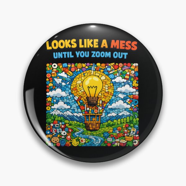 Item preview, Looks Like A Mess Until You Zoom Out Mosaic Lightbulb Design designed and sold by TeeTimeTreasure.