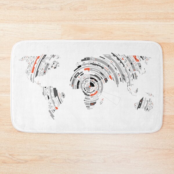 Item preview, shape of world map combined with futuristic circle pattern, concept of communication world or big data or digital transformation designed and sold by NiamLab.