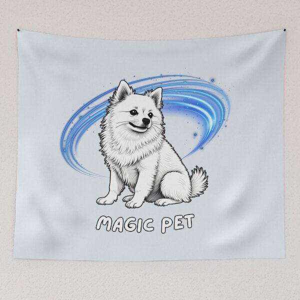 Item preview, Magic Pet Pomeranian - Ethereal White Dog Glow designed and sold by PriyaMagic.