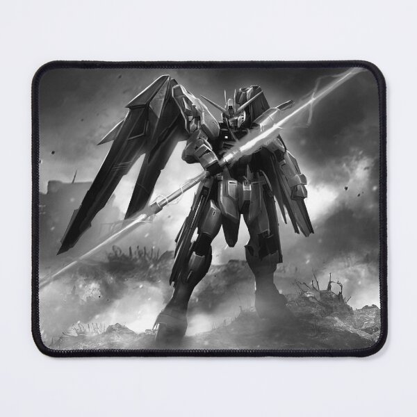 Item preview, black white ZGMF-X10A Freedom Gundam seed destiny kira yamato on fire DIGITAL IMAGING designed and sold by sabartgunpla.