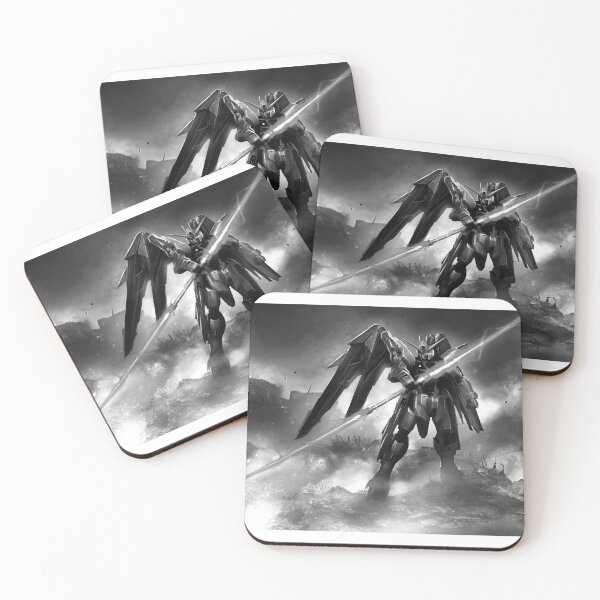 Item preview, black white ZGMF-X10A Freedom Gundam seed destiny kira yamato on fire DIGITAL IMAGING designed and sold by sabartgunpla.
