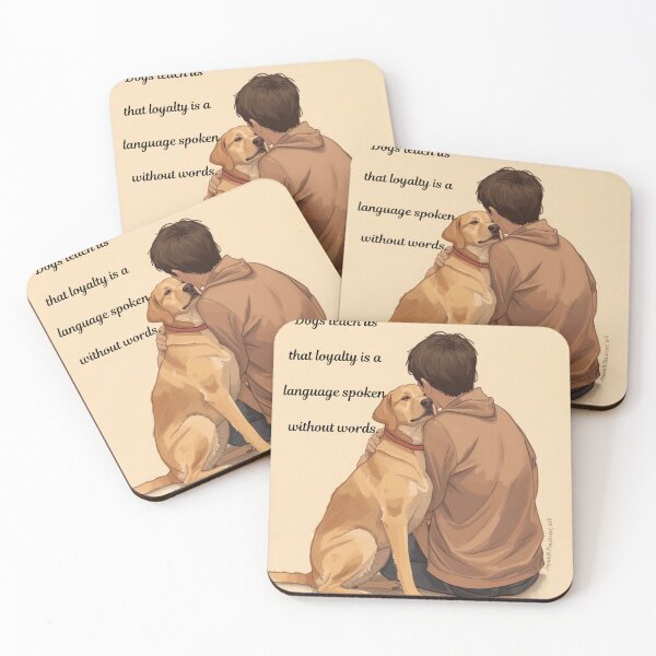 Item preview, Dog Loyalty Quote Illustration – Unconditional Love Between Dog and Human designed and sold by george335555.