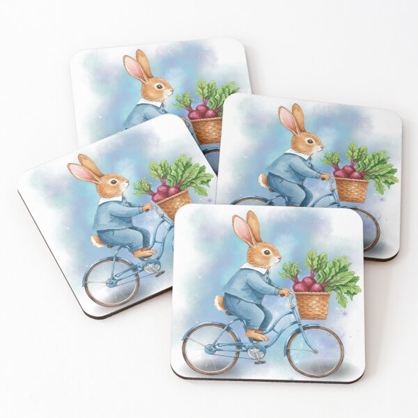 Item preview, Cottagecore Bunny Wall Art – Whimsical Rabbit on Bicycle Nursery Print, Farmhouse Animal Decor designed and sold by ChenEngEng.