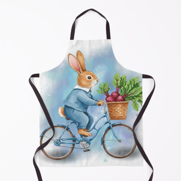 Item preview, Cottagecore Bunny Wall Art – Whimsical Rabbit on Bicycle Nursery Print, Farmhouse Animal Decor designed and sold by ChenEngEng.