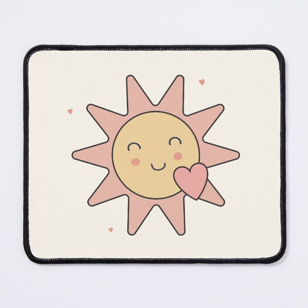 Item preview, Smiling Pink Sun with Heart Cheeks and Kind Eyes designed and sold by risingrocket.