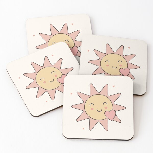 Item preview, Smiling Pink Sun with Heart Cheeks and Kind Eyes designed and sold by risingrocket.