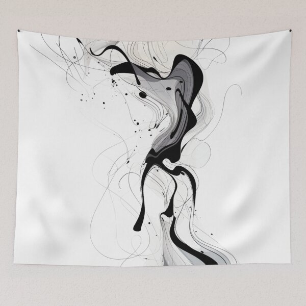 Item preview, Monochrome Abstract Flow Art designed and sold by Theerapong Masanong.