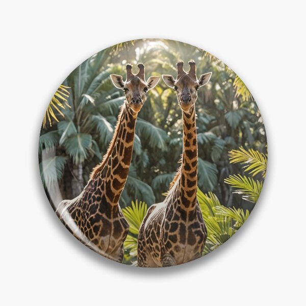 Item preview, Two beautiful giraffes between trees in a jungle designed and sold by simeonred.