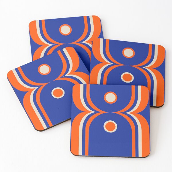Item preview, Mod Curves Retro Abstract in Bright Blue and Orange designed and sold by kierkegaard.